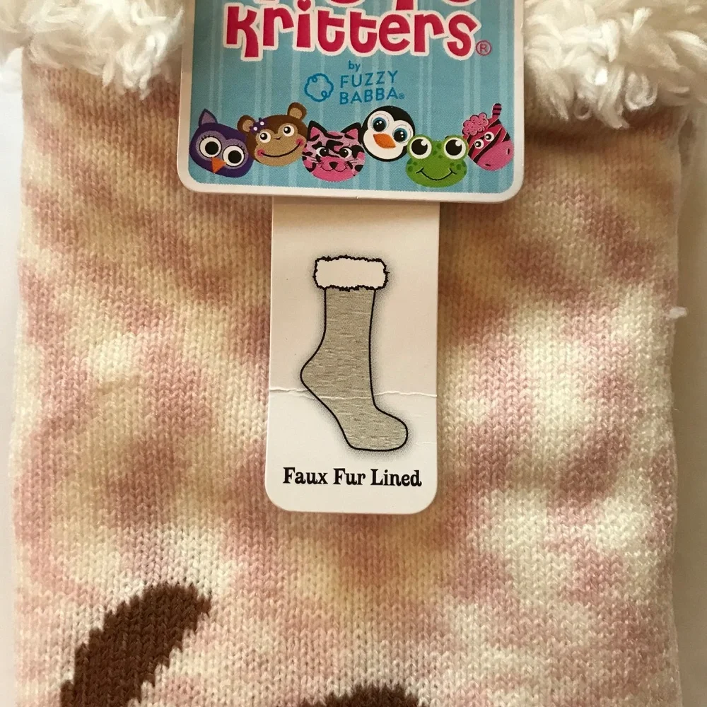 Slipper Socks Slippers Fuzzy Faux Fur KOOKIE KRITTERS Socks
